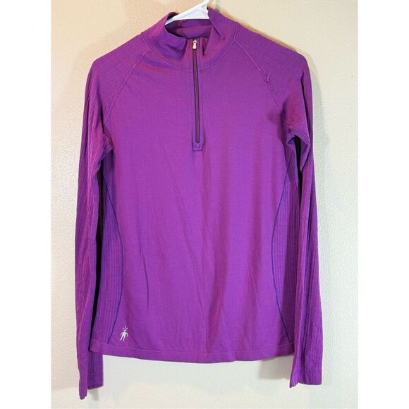 Smartwool Seamless PhD Run Zip Long Sleeve Workout Tee Top Women's Large - Picture 2 of 13